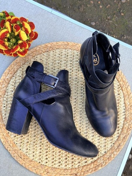 Women Ash Ankle Boots Black Leather 40 #O3CM