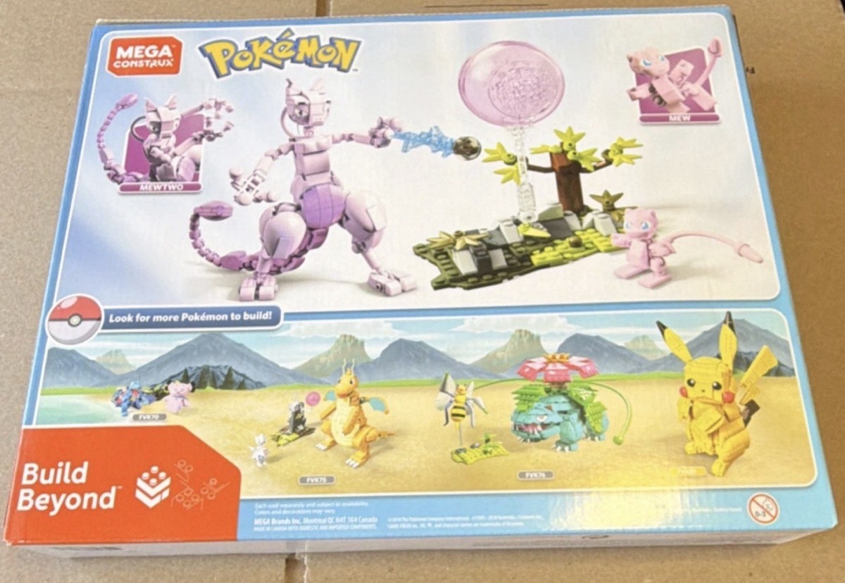 MEGA Construx Pokémon Mew vs. Mewtwo Clash 341 Piece Set FVK77 NEW 