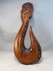 Hand Carved NZ Maori Te Matau A Maui Fish Hook Paua Shell Wall Art New Zealand — photo 7
