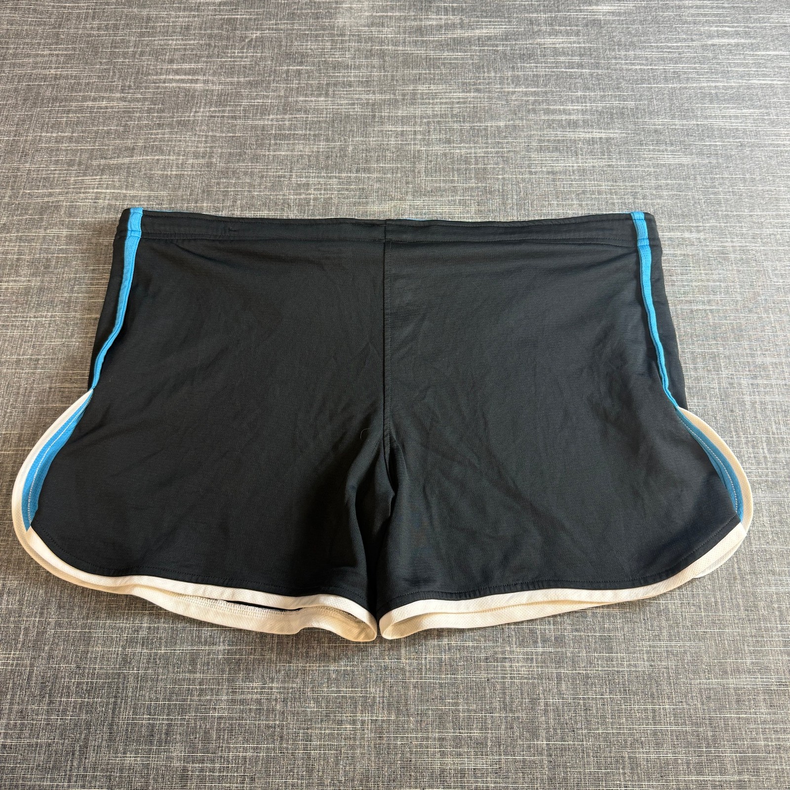 Reebok PlayDry Shorts Women's M Black Blue Logo Drawstring Athletic image 4