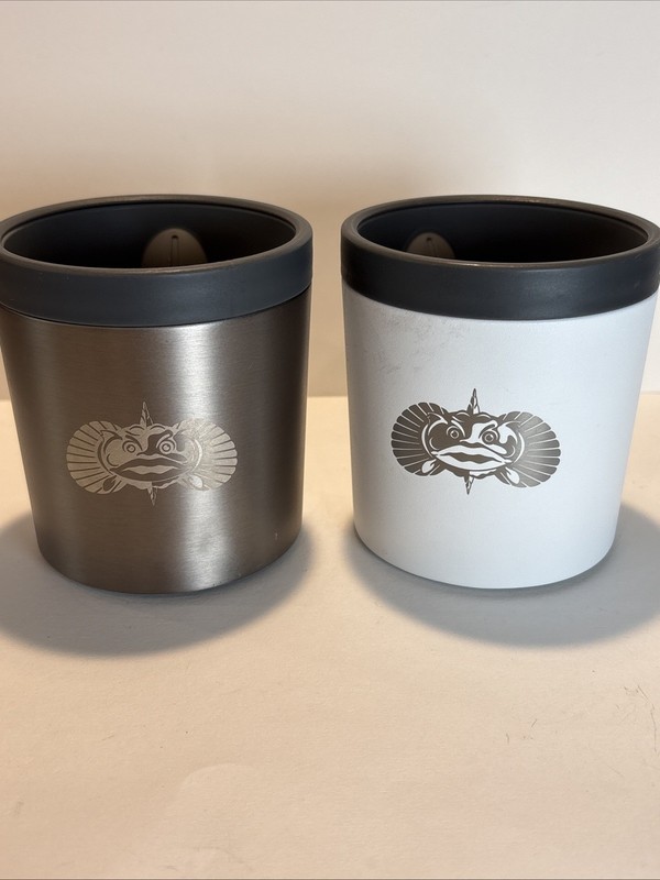 Toadfish Non-Tipping Anchor Can Cooler 12 Oz. Stainless Steel Beer Koozie X2