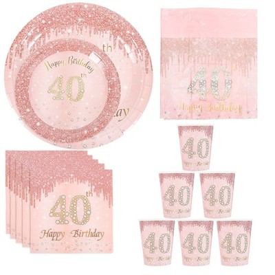  1 Satz glitzernde Papierservietten, Teller, Tischdecken-Set,