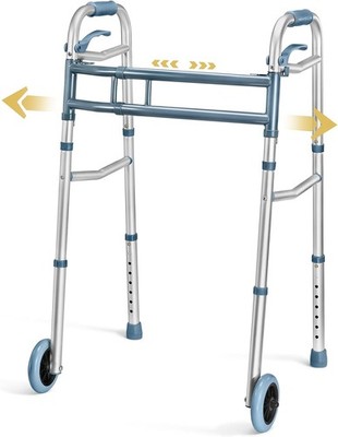 Walkers for Seniors Aluminum Lightweight Walker with Wheels, Adjustable Width an