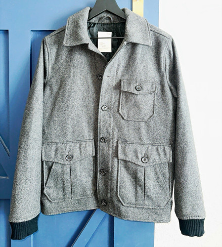 Gap Men's Gray Wool Blend Lined Button Front Jacket w/ Pockets Size M 40"