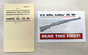 M1 Garand Manual + M1 Carbine Manual (1 Set) CMP Original Issue Rifle Booklets