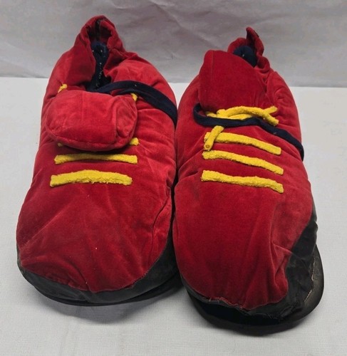 Vintage Professional Fabric Costume Shoes Red Yellow Laces Large 16 In Rare