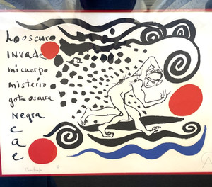 ALEXANDER CALDER - Lo Oscuro Invade-Poem: CARLOS FRANQUI -SIGNED FRAMED #213/500