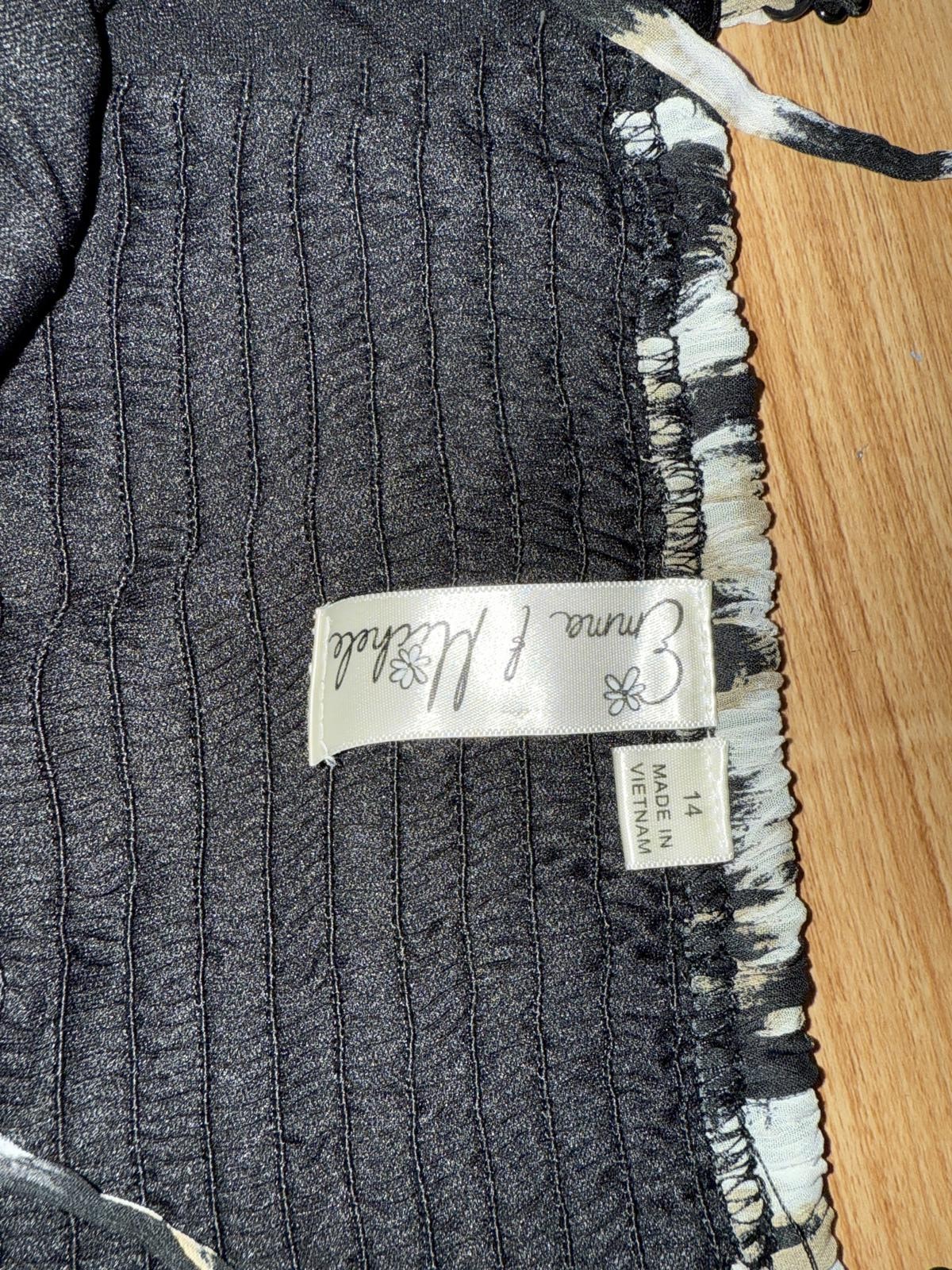 Black and Blue Patterned Spaghetti Strap Dress wi… - image 5