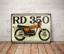 Vintage Blechschild Yamaha RD 350 Schild Garage Dekoration Motorrad Deko