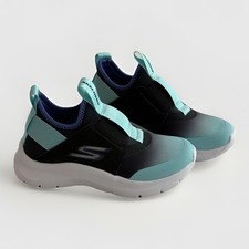 Skechers Sneakers Girls 12 Pull Slip On Ombre Sunset Black Aqua Skech Fast NEW