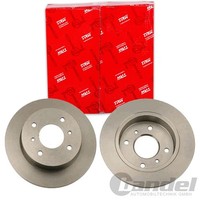 2X TRW Bremsscheiben 258Mm Voll Hinten Passend FÜR Nissan Almera Bluebird