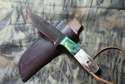 R&A Custom Handmade Knife USA D2 Tool Steel Droppoint Skinner