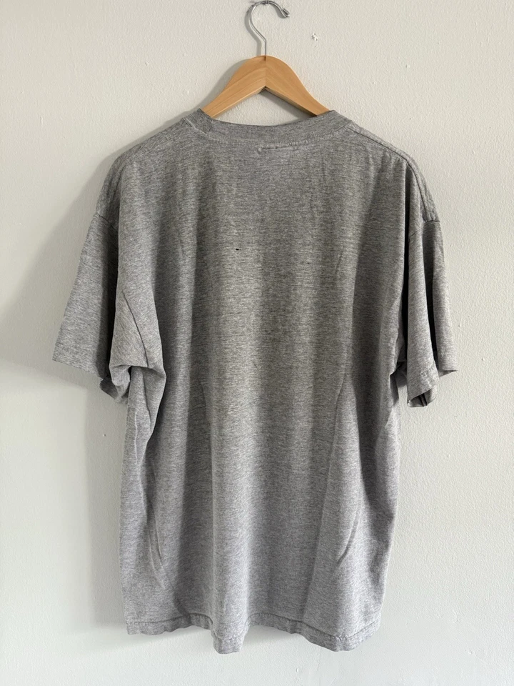 VTG 2000s Y2K Arizona Jeans Company Big Rig Denim T-Shirt Grey Large Distressed - Image 4 of 4