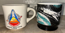 2 NOS VINTAGE Kennedy Space Center NASA Space Shuttle Florida 10 oz Coffee Mugs