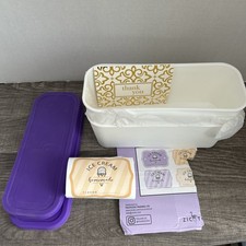 Set of 2 Reusable Ice Cream Tub Containers For Homemade Ice Cream 1.6 Quart Ea.