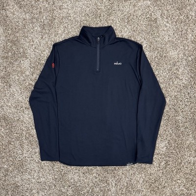 PRIMO Golf Classic 1/4 Zip Pullover Mens L Navy Blue Performance Stretch Logo