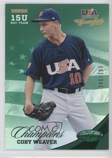 2013 USA Baseball Champions Certified National Team Mirror Green Coby Weaver 0l2