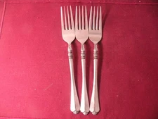 Set Of 3 Orleans CHERIE Dinner Forks Stainless Flatware Japan 7-3/4"