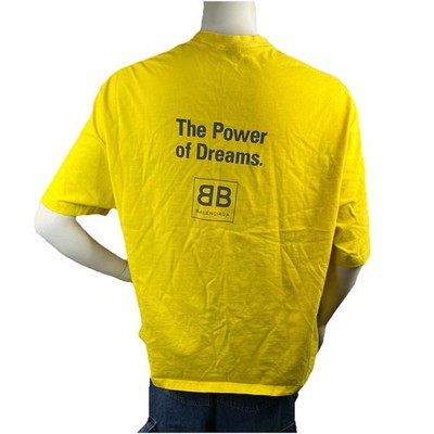 Balenciaga The Power Of Dreams T-Shirt Adult Unisex Oversized Sz Small Yellow