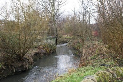 Foto A3 Meanwood Beck Leeds\/SE3034 Blick flussaufwärts von Brücke nach Mea c2011