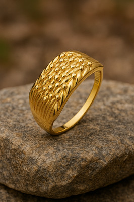 Herren 4-reihiger Haltering 18 kt Gelbgold auf massivem Sterlingsilber Größe ...