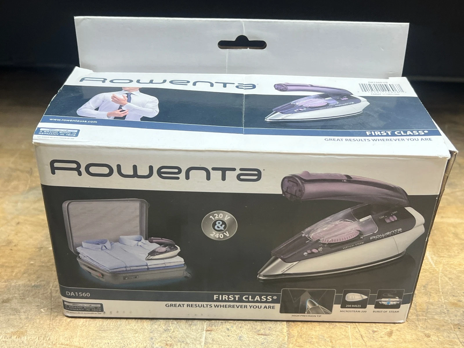 Rowenta DA1560 Travel First Class Compact Steamer Iron Stainless Steel Dual Volt
