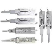 SS001 Stainless Steel Precision Tool 2 In 1 Key Decoder Hook  Pick Set O-ring