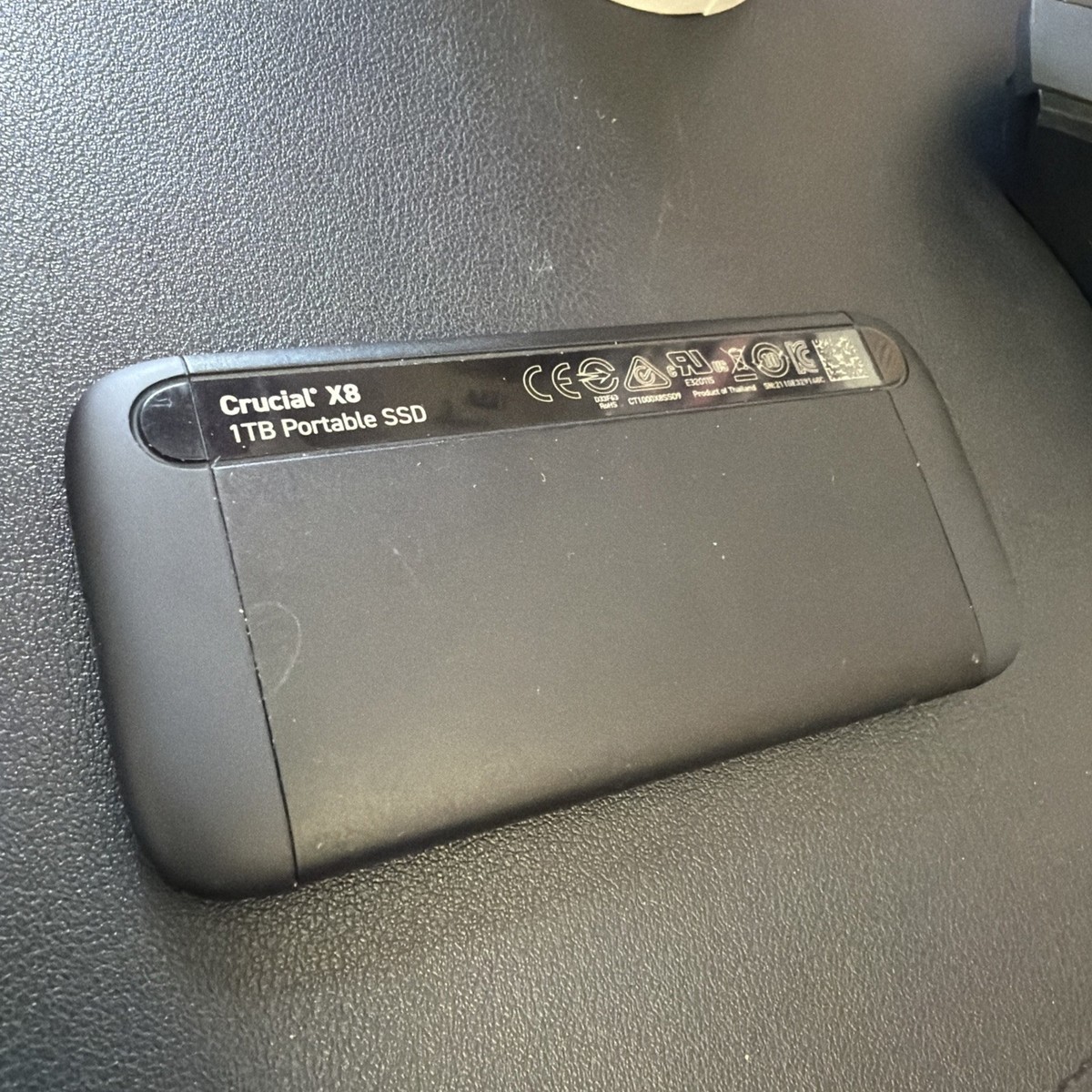 Crucial X8 1TB Portable External SSD Black, Up to 1050MB/s | eBay