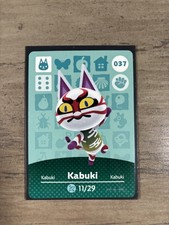 Kabuki Amiibo Card 037   Animal Crossing Series 1 Nintendo Authentic 