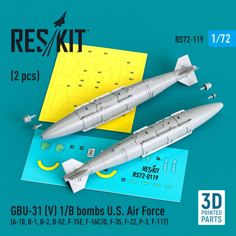 ResKit RS72-0119 1:72 GBU-31 (V) 1/B Bombs U.S. Air Force (2 pcs) Kit