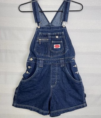 Revolt Denim Shortalls S Y2K 100% Cotton Grunge Utility Cargo ZipDetail Overalls