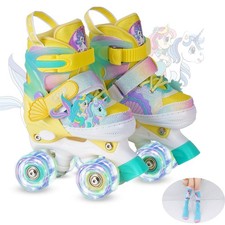 Girls Roller Skates for Kids Ages 3-12 Adjustable Light Up Roller Skates for ...