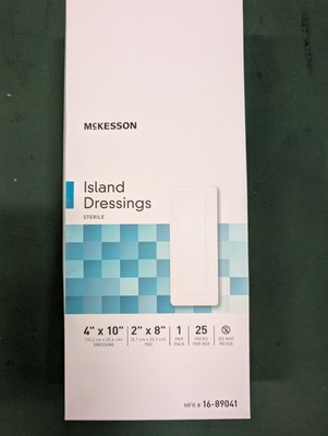 25 McKesson Adhesive Island Dressing Rectangle 4X10 Polypropylene Rayon 16-89041