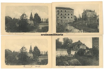 4x Orig. AK Foto zerstörtes BEAUMONT-HAMEL b. Albert Somme Frankreich Mühle