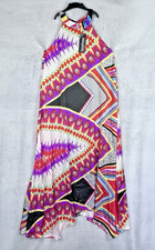 BNWT Boohoo Size 10 Maxi Long Dress Bohemian Kaftan Hanky Hem Cruise Festival