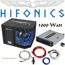 Hifonics 1000 Watt Komplett Set MBP-1000.2 Auto Hifi Anlage Subwoofer Verstärker