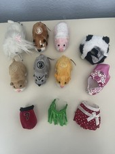 ZHU ZHU PETS 6 LOT Sound Works No Movement With Clothes Accessories Hamster Toy