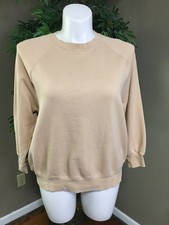 Old Navy Sweatshirt Beige Women's Size M Long Sleeve Crewneck Cotton Fleece