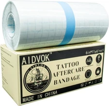 Tattoo Aftercare Waterproof Bandages, 6" X 11 Yard/Roll by AIDVOK