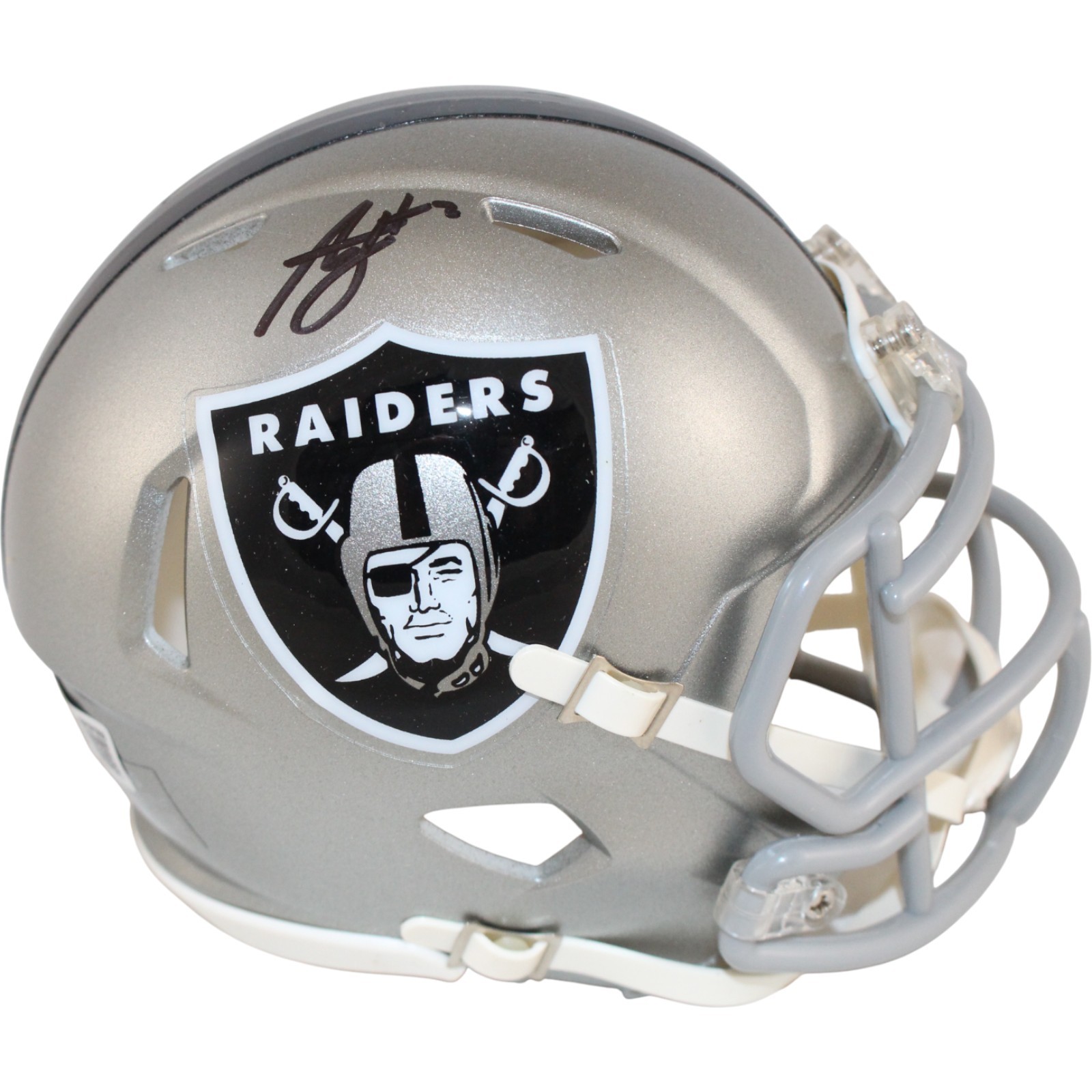 Jeanty Autographed Signed Las Vegas Raiders Ashton Mini helmet Flash Beckett WIT 53221 
