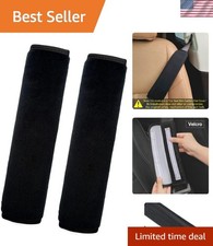 2-pack Soft Seat Belt Cushion Pads For Kids Adults - Black Comfort Covers