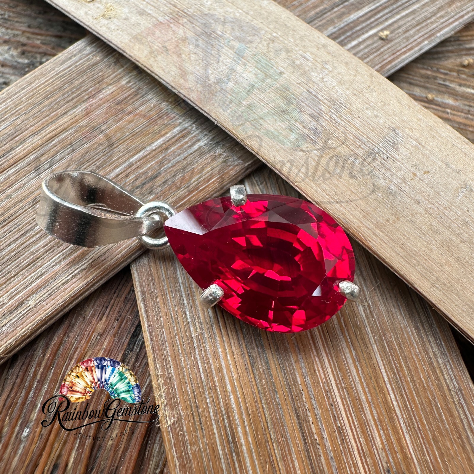 16.55 CT Natural Red Ruby Gemstone Pendant 925 Sterling Silver Handmade