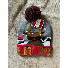 NWT Christmas Holiday  Lit Up  Sequins Beanie/Hat