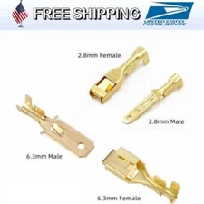 6.3mm 2.8mm Copper Female Non-Insulated Connector Quick Splice Spade Terminals