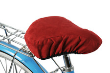 Bike Saddle Cover Velvet Soft Fabric Wide Comfort Cushion Padded Red