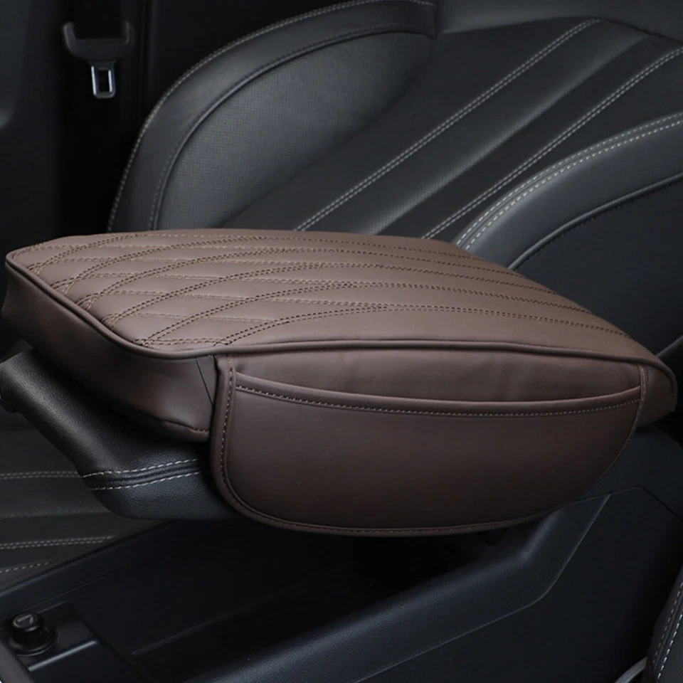 Consola central coche caja almohadilla protectora reposabrazos cojín funda organizador almacenamiento PU Foto 3 de 4