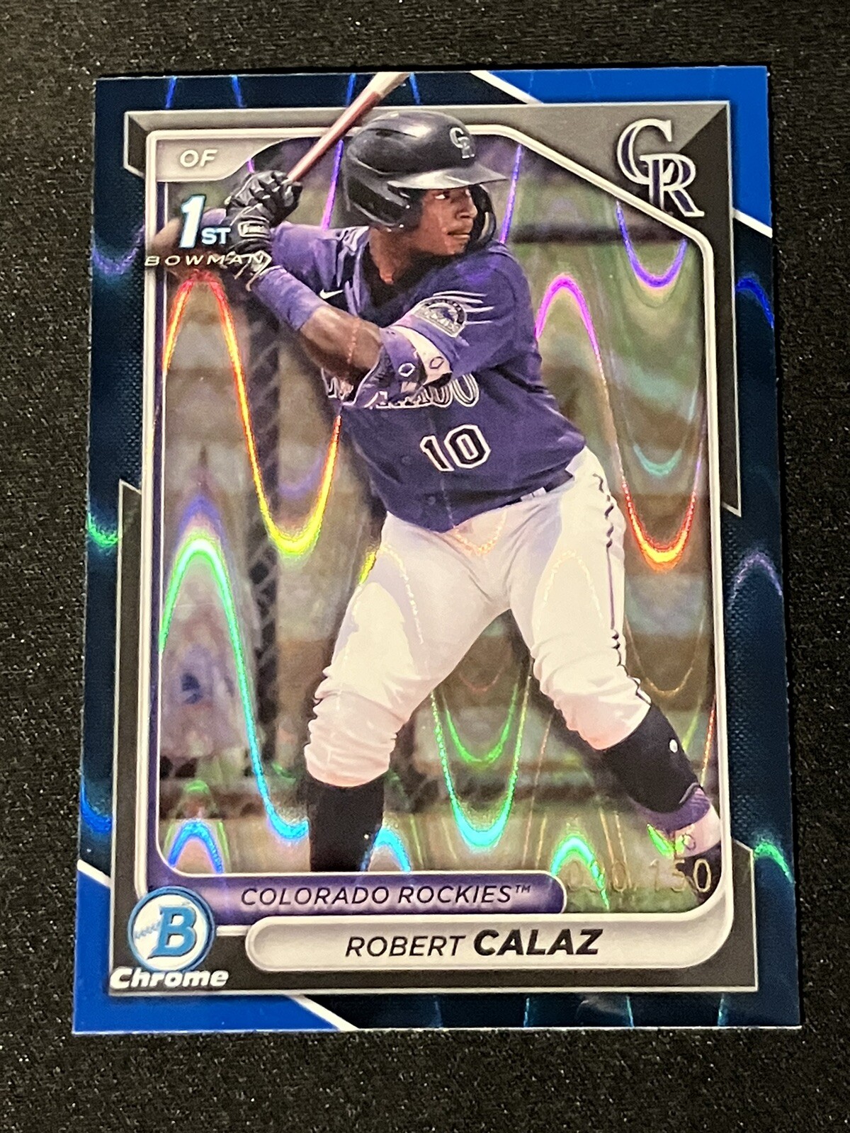 2024 Bowman Chrome Robert Calaz Blue RayWave Refractor /150 - Rockies #BCP-131