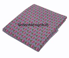 5 Yard Indian Hand Block Floral Print Pure Cotton Running Fabric Multicolor