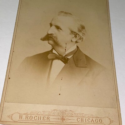 Rare Antique ID'd Chicago Lumber Tycoon Col. Uri Balcom Cabinet Photo! Illinois!