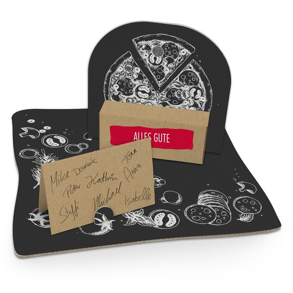 Itenga Geldgeschenk Verpackung Pizza Kreidezeichnung Geburtstag Gutschein Karte-image